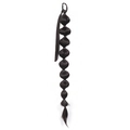 Detail of a 75cm long dark brown bubble ponytail extension with soft synthetic hair fiber - Calico