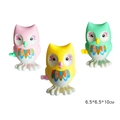 Jouets hibou à remonter rose, jaune et vert, animaux mécaniques en plastique, 6,5x10cm - Hibou / chouette