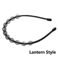 Black metal lantern style wavy headband for men and women hair styling accessory - Lantern Style 1pc