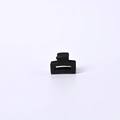 Mini pince à cheveux carrée 2,5 cm noir mat avec design géométrique ajouré - Pièce Unique / Noir