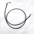 Détail du cordon de collier noir ciré avec fermoir mousqueton argenté et extension - Pack de 10 brins / 1.0MM Fermoir Mousqueton Sans Chaîne