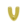 Golden balloon style letter V charm for DIY bracelets with smooth metallic finish - Gold/Letter V