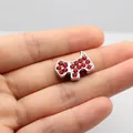 Scottish Terrier slider bead with red rhinestones for 8mm DIY charm bracelets - 8MM Dog - Red