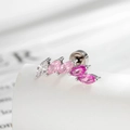 Pink gradient marquise zircon wheat ear cartilage stud earring in silver finish - Gradient Pink Marquise (Single)(A863-3#)