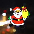 Christmas Santa glass sticker with red suit and yellow gift bag for window decor - Santa Claus with Gift Bag