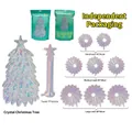 Holographic Christmas tree balloon set with multi-size leaves and a stable trunk base - Laser Holography