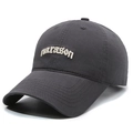 Dark grey cotton baseball cap with white narason embroidery and classic six-panel design - Dark Gray