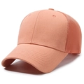 Peach pink breathable mesh baseball cap with six-panel structure and curved brim for summer - Orange