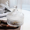 Large 15cm honeycomb textured glass candy jar with sphere handle and lid - Yurt Style - Large