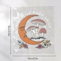 Rainbow suncatcher prism sticker with moon and mushroom design, 5.9x5.1 inch dimensions - RPS087: Orange Moon Mushroom Stay Wild