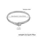 Silver stainless steel knot cuff bracelet with 5.9cm inner diameter and 22.5g weight - Silver Knot Design Bangle