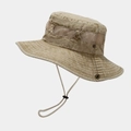 Dettaglio cappello da sole kaki con fascia a rete traspirante e cinturino sottogola - Taglia unica / Cachi