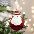 Hand-painted metal Santa Claus pendant ornament for Christmas tree, size 11cm x 13.5cm - Style E / Santa Claus