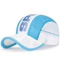 Casquette de baseball en mesh respirant bleu clair et blanc pour enfants avec broderie SP - Réglable pour Enfants / Blanc