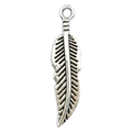 Silver feather metal alloy charm pendant for DIY jewelry making accessories - Feather Style (8247)