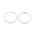 Chic rose gold hoop earrings for women featuring large textured metal rings with classic design - Rose Gold Twisted (60*2mm)