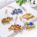 DIY diamond painting elephant keychains in five colorful acrylic resin art styles - QC013 Elephants (5pcs) Double-sided