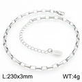 Silver stainless steel square chain anklet 230x3mm for women in minimalist style - Thin Chain Style (KJ3736-Z)
