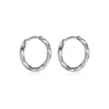Silver twist hoop earrings detail with 2.5mm thickness and 12mm inner diameter - Steel Color / Square Twist