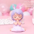 Purple cute angel girl cake topper with rabbit ears and wings for birthday decor - 1121-11 Vinyl Purple