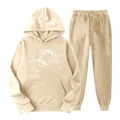 Ensemble de survêtement en polaire beige avec imprimé football et sweat à capuche - S (L) / Haut Et Bas / Kaki 5 (Pouls de Football)