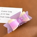 Purple gradient acetate bow hair claw clip with rhinestones for elegant styling - 9.8CM / Purple