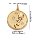 Gold tulip pendant with zircon stars for DIY jewelry, made of durable copper material - CX153-09 (Tulip Starry Sky Gold Round Pendant)