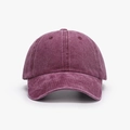 Classic washed dark burgundy baseball cap with a vintage cotton canvas finish and curved brim - Burgundy