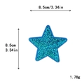 Blue sequin star patch for DIY clothing accessories measuring 8.5cm with blue felt base - Blue Star*Large Size (Laser) #27