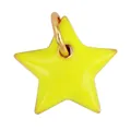 Neon yellow star pendant with enamel finish and gold ring on white background - Star Shape-Yellow