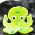 Cute green octopus hair claw clip with semi-transparent finish and dark spots - Green Octopus