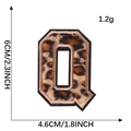Leopard print letter Q embroidery patch with rose gold borders for DIY clothing - Letter Q