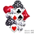 Detail of red and black poker themed balloons set with spade and heart suit patterns - Poker Balloon Bundle Style L (h005)