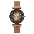 Women's quartz watch featuring a gradient dial and rose gold magnetic mesh strap - Rose Gold