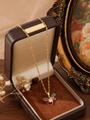 Detail of dragonfly pendant necklace with colorful enamel on a vintage jewelry box - Colorful Butterfly 2 (ZHN741-C4)