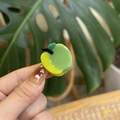 Mini pince à cheveux en acétate en forme de pomme dégradé vert et jaune style Y2K - Pomme Verte
