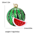 Spilla a anguria in smalto minimalista da donna con bordo dorato e dettagli rossi - Verde e Rosso