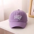 Detail of the purple cotton baseball cap featuring high-quality HEY 3D embroidery - 52CM(Recommended for 2-6 years old) / Light Purple