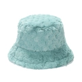 Detailed texture of thick mint green plush faux fur on a winter bucket hat surface - 56cm-58cm / Green