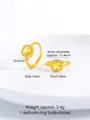 Gold finish square yellow stone ring with diamond halo and adjustable twisted band - Yellow Zirconia / 20L Large Gold