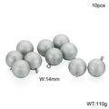 10er-Set silberne mattierte 14mm Edelstahl-Kugelanhänger mit Öse für die Schmuckherstellung - Silber 14mm (KLJ2315-Z)