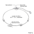 Silver stainless steel bracelet with rectangular AAA cubic zirconia and heart charm - BR-935S (Silver Rectangle Zirconia)