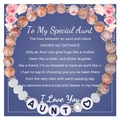 Natural stone bead bracelet with AUNT letter beads and floral gift card for family gift - To My Special Aunt