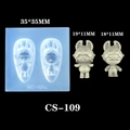 Blue silicone rabbit nail art mold CS-109 for 3D Chinese style flower carvings - Cartoon Rabbit Style (CS-109)