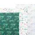 Jungle animal gift wrapping paper set with crocodiles, raccoons and flamingos - Combination Set
