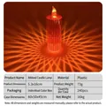 Faceted LED flameless candle with warm orange glow and elegant vertical striped design - 5.3*16cm Diamond Red Small without Base