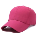 Quick-dry breathable sports baseball cap with laser-cut holes in deep pink color - Adjustable / Rose Red