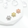Exquisite snowflake jewelry findings in gold, silver, and rose gold with zircon stones - Style 5