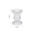 Minimalist hexagonal transparent glass candle holder for taper candles, height 5.8cm - Hexagonal Column Holder