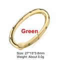 Golden oval screw clasp with green gemstone for jewelry making, 27x15mm accessory - Style 47 (Gold with Green Zircon Clasp 27x15mm)
